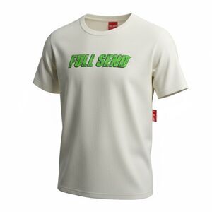 NWT FULL SEND Unisex Cream Short Sleeve Graphic Logo Tee Shirt - Size Large